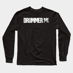 DRUMMER – Drum Set Design Long Sleeve T-Shirt